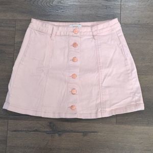 Forever 21 Light Pink Button Front Jean Skirt